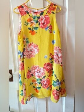 JH Collectibles Yellow Floral Halter Dress with Orange Accents